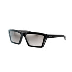 Women's PR04VS-1AB5O057 Sunglasses // Black + Gradient Gray + Silver Mirror