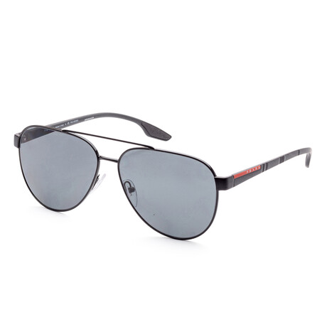 Men's PS54TS-1AB5Z161 Polarized Sunglasses // Black + Gray