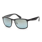 Men's RB4264-601-J058 Chromance Polarized Sunglasses // Black + Blue Mirror