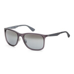 Ray-Ban // Men's RB4313-63798858 Sunglasses // Matte Transparent Gray + Blue