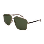 Men's GG0941-002 Square Sunglasses // Gold + Black + Green