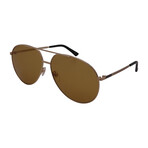 Gucci // Unisex GG0832S-003 Aviator Sunglasses // Gold + Brown