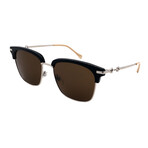 Gucci // Men's GG0918S-001 Square Sunglasses // Black Silver + Brown