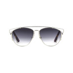 Women Oval Sunglasses // Silver Havana + Gray