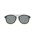 Christian Dior// Men's Round Sunglasses // Matte Black Khaki + Brown