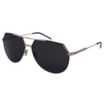 Men's RIDING-84J Aviator Sunglasses // Silver + Black