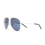 Saint Laurent // Unisex Classic11 Sunglasses // Shiny Silver