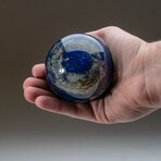Genuine Polished Lapis Lazuli Sphere + Acrylic Display Stand // V3