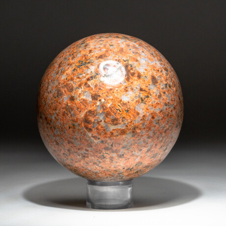 Genuine Polished Orange Moonstone + Acrylic Display Stand // V2