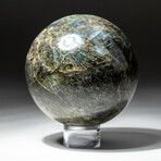 Genuine Polished Labradorite Sphere + Acrylic Display Stand // V3