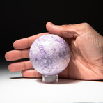 Genuine Polished Lepidolite Sphere + Acrylic Display Stand // V2