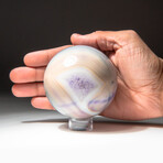 Genuine Polished Agate Sphere + Acrylic Display Stand