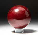 Genuine Polished Carnelian Sphere + Acrylic Display Stand