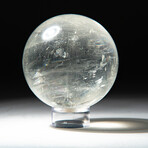 Genuine Polished Optical Calcite Sphere + Acrylic Display Stand