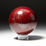 Genuine Polished Carnelian Sphere + Acrylic Display Stand