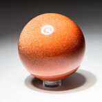 Genuine Polished Red Goldstone Sphere + Acrylic Display Stand // V2