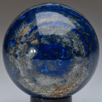 Genuine Polished Lapis Lazuli Sphere + Acrylic Display Stand // V3