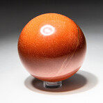 Genuine Polished Red Goldstone Sphere + Acrylic Display Stand // V2
