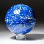 Genuine Polished Lapis Lazuli Sphere + Acrylic Display Stand // V6