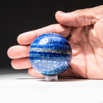 Genuine Polished Lapis Lazuli Sphere + Acrylic Display Stand // V1
