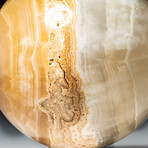 Genuine Polished Honey Onyx Sphere + Acrylic Display Stand