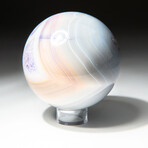 Genuine Polished Agate Sphere + Acrylic Display Stand