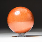 Genuine Polished Red Goldstone Sphere + Acrylic Display Stand // V1