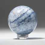 Genuine Polished Blue Quartz Sphere