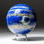 Genuine Polished Lapis Lazuli Sphere + Acrylic Display Stand // V5