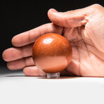 Genuine Polished Red Goldstone Sphere + Acrylic Display Stand // V1