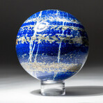 Genuine Polished Lapis Lazuli Sphere + Acrylic Display Stand // V5