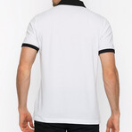 Solid Collar Short Sleeve Polo // White + Black (2XL)