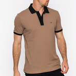 Gough Short Sleeve Polo // Brown + Black (S)
