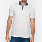 Solid Collar Short Sleeve Polo // White (XL)