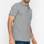 Striped Collar Short Sleeve Polo // Gray Melange (XL)
