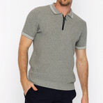 Quarter Zip Short Sleeve Polo // Gray Melange (3XL)