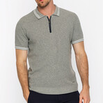 Quarter Zip Short Sleeve Polo // Gray Melange (M)