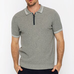 Quarter Zip Short Sleeve Polo // Gray Melange (XL)