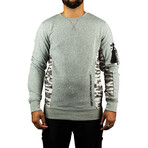 Quilted Popover Crew Neck Top // Heather Gray (M)