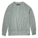 Side Zip French Terry Popover Crewneck // Gray Ottoman (L)