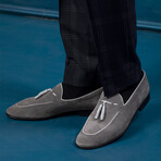 Puccio Tasseled Loafers // Gray Suede (Euro 40)