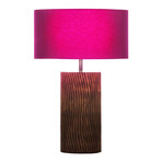 Modern Carved Wooden Table // Fuchsia + White