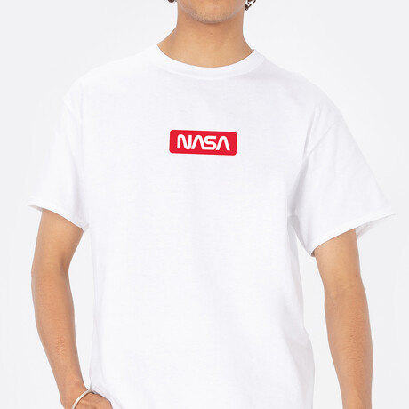 Red NASA Tag T-Shirt // White (Small)