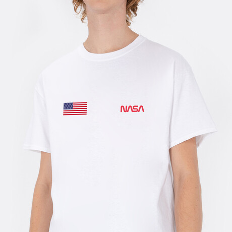 Red NASA + USA T-Shirt // White (Small)