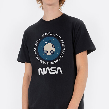 NASA Moon Stickmen T-Shirt // Black (Small)