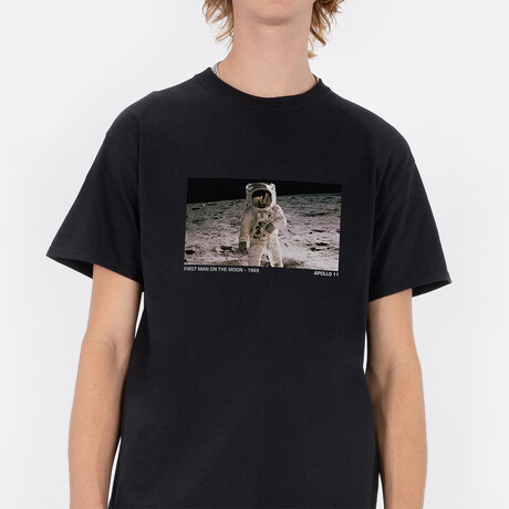 First Man On The Moon T-Shirt // Black (Small)