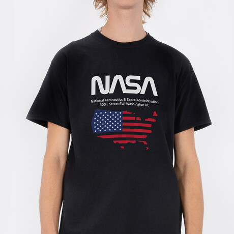 NASA Map T-Shirt // Black (Small)