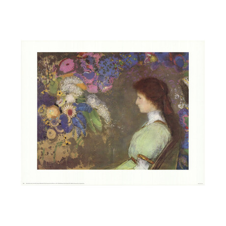 Odilon Redon // Girl and Flowers // Offset Lithograph