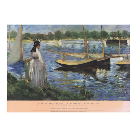 Edouard Manet // Banks of the Seine at Argenteuil // 1986 Offset Lithograph