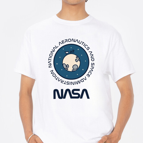 NASA Moon Stickmen T-Shirt // White (Small)